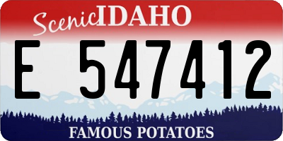 ID license plate E547412
