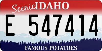 ID license plate E547414