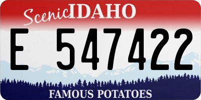 ID license plate E547422
