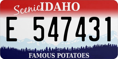 ID license plate E547431
