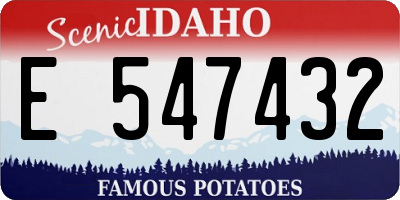 ID license plate E547432