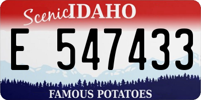 ID license plate E547433