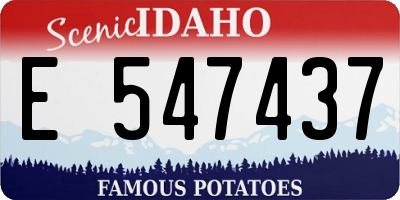 ID license plate E547437