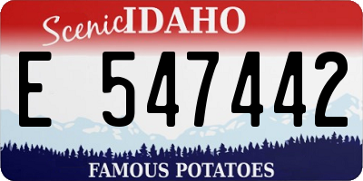 ID license plate E547442