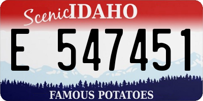 ID license plate E547451