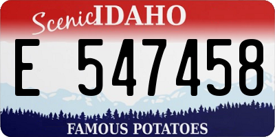 ID license plate E547458