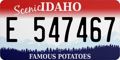 ID license plate E547467