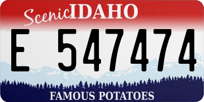 ID license plate E547474