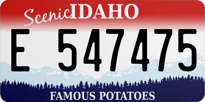ID license plate E547475