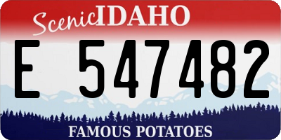 ID license plate E547482