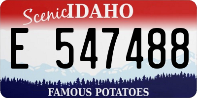 ID license plate E547488