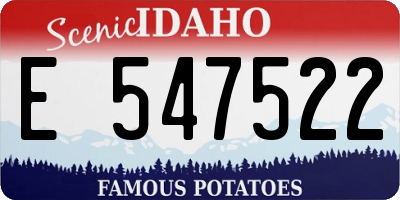 ID license plate E547522