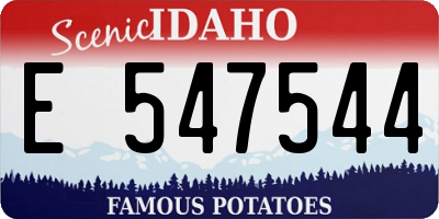 ID license plate E547544
