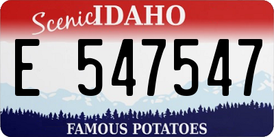 ID license plate E547547