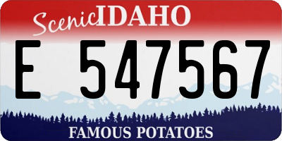 ID license plate E547567