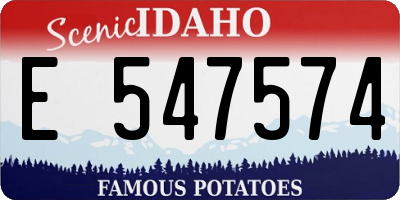 ID license plate E547574