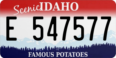 ID license plate E547577