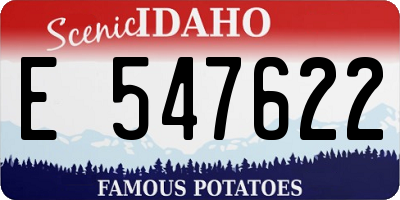 ID license plate E547622