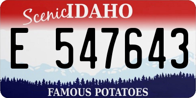 ID license plate E547643
