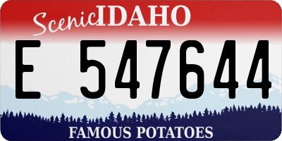 ID license plate E547644