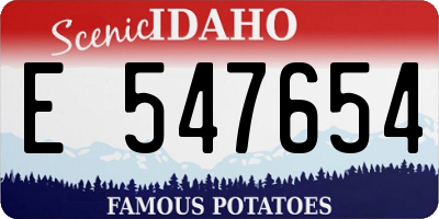 ID license plate E547654