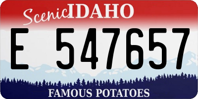 ID license plate E547657