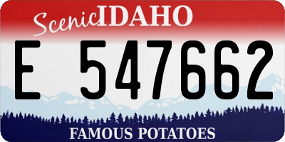 ID license plate E547662