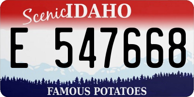 ID license plate E547668