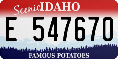 ID license plate E547670