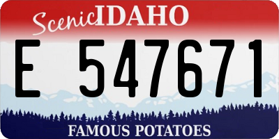 ID license plate E547671