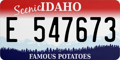 ID license plate E547673