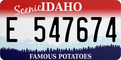 ID license plate E547674