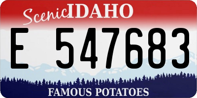ID license plate E547683