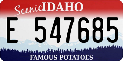 ID license plate E547685