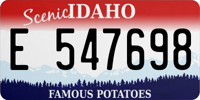 ID license plate E547698