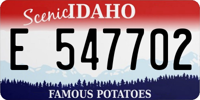 ID license plate E547702