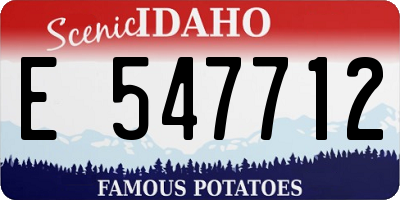 ID license plate E547712