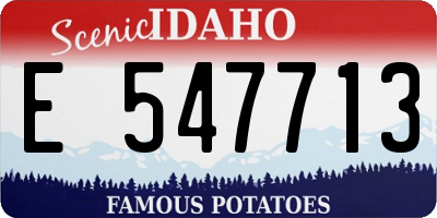 ID license plate E547713