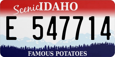 ID license plate E547714
