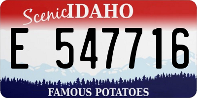 ID license plate E547716