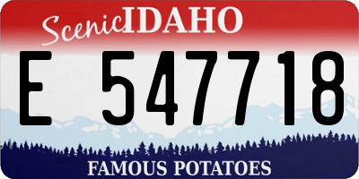 ID license plate E547718