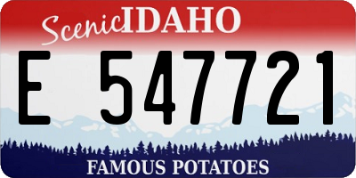 ID license plate E547721