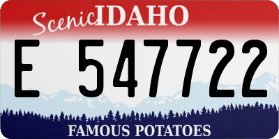 ID license plate E547722