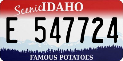 ID license plate E547724