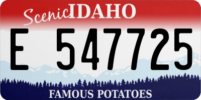ID license plate E547725