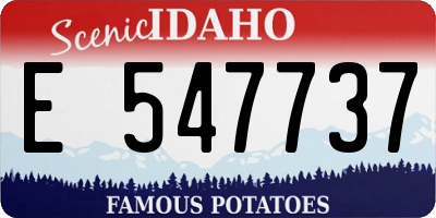 ID license plate E547737