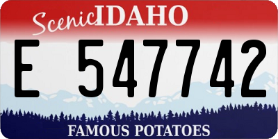 ID license plate E547742