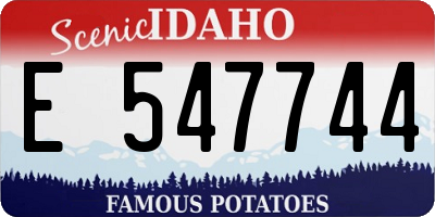 ID license plate E547744