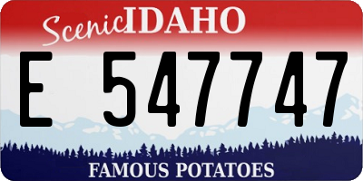 ID license plate E547747