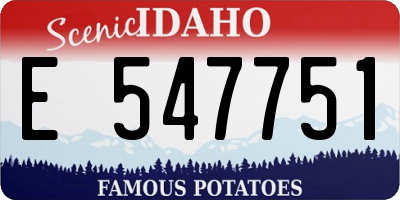 ID license plate E547751